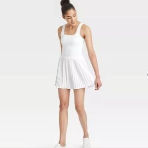 All In Motion Pleated Active Dress • White